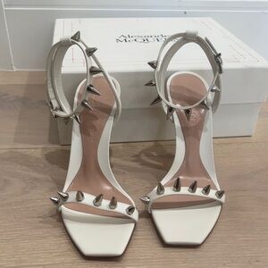 Alexander McQueen Cream Studded Heels